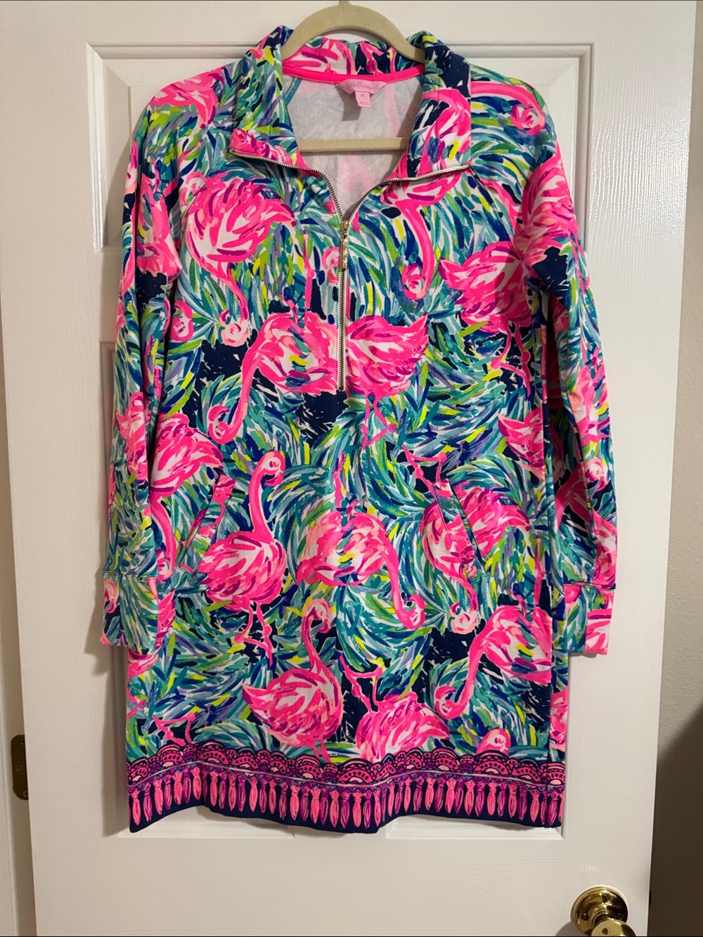 Lilly Pulitzer Pink Flamingo Print Mini Dress